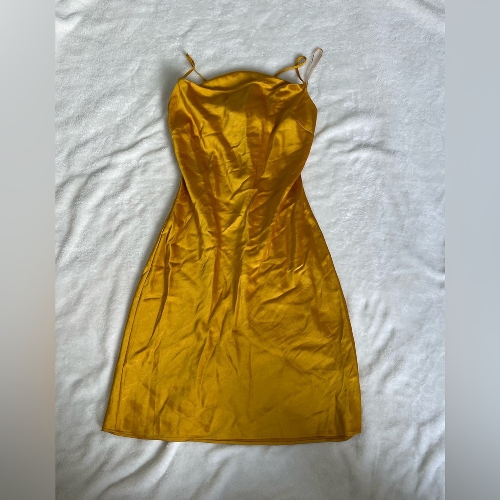Express Marigold satin mini slip dress